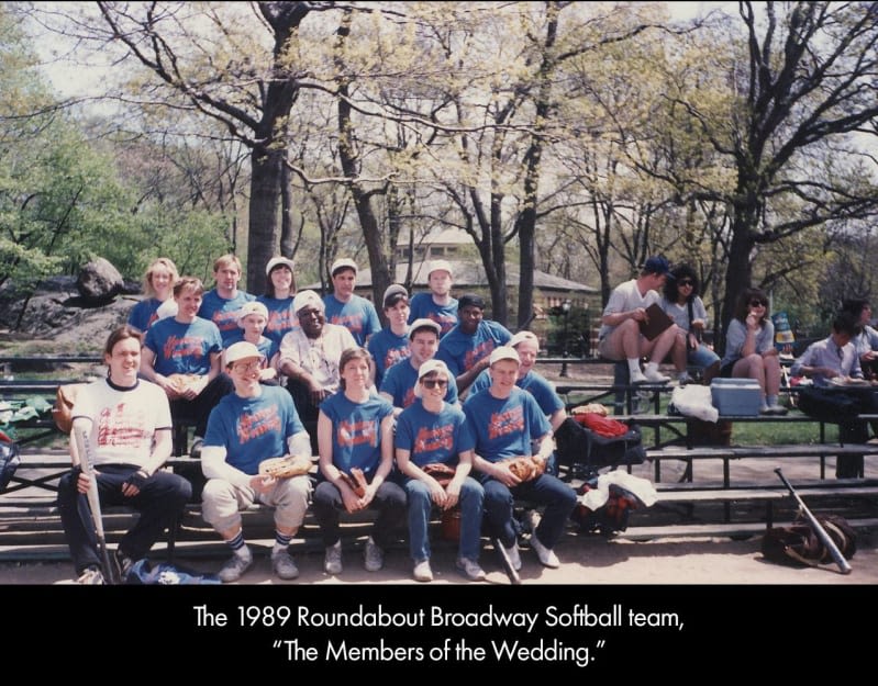The 1989 Roundabout Broadway Softball team, "The Members of the Wedding."
