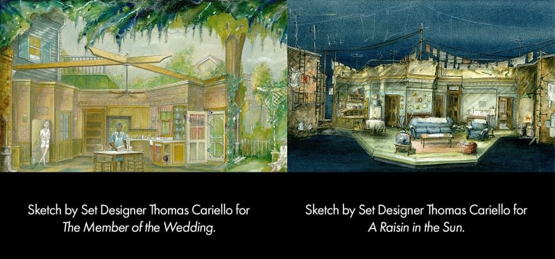 Sketch by Set Designer Thomas Cariello for The Member of the Wedding and A Raisin in the Sun.