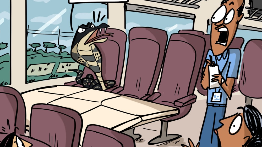 King Cobra Hitches a Ride on a Train