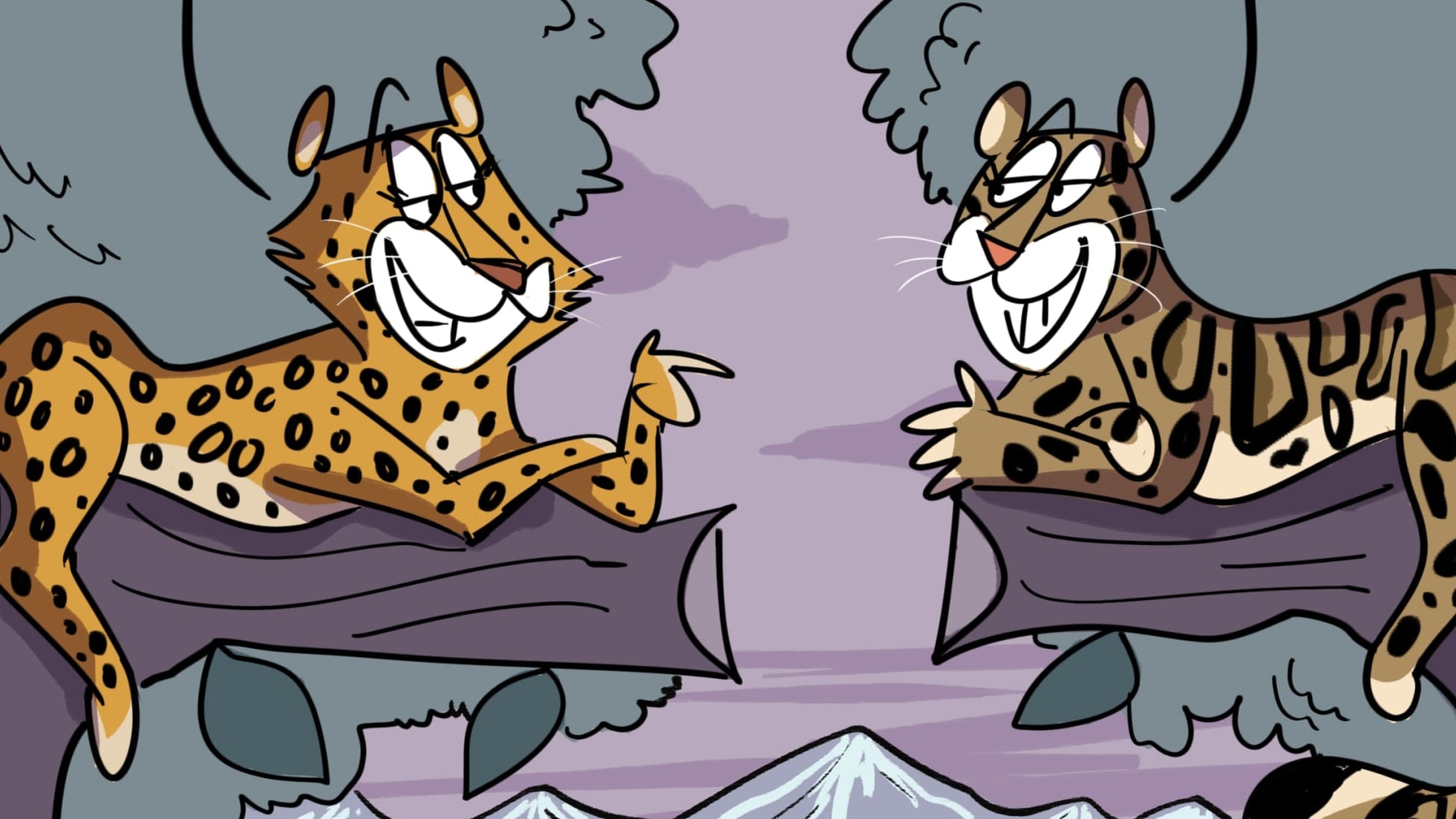 A Leopard and a Clouded Leopard Exchange Compliments