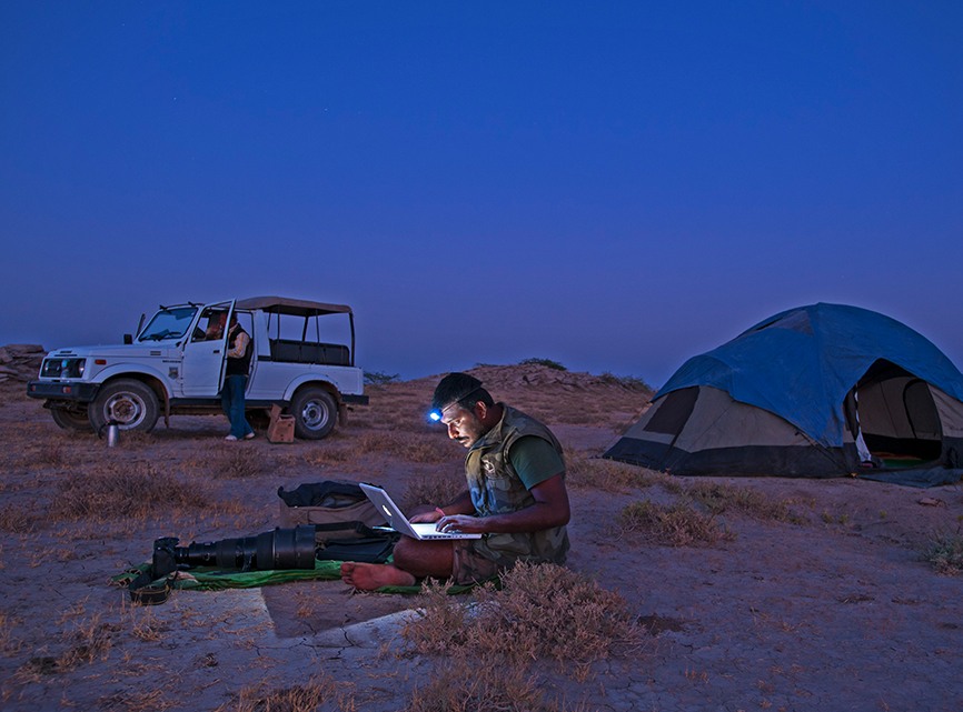 Dhritiman at the Rann of Kutch waiting to shoot a meteor shower