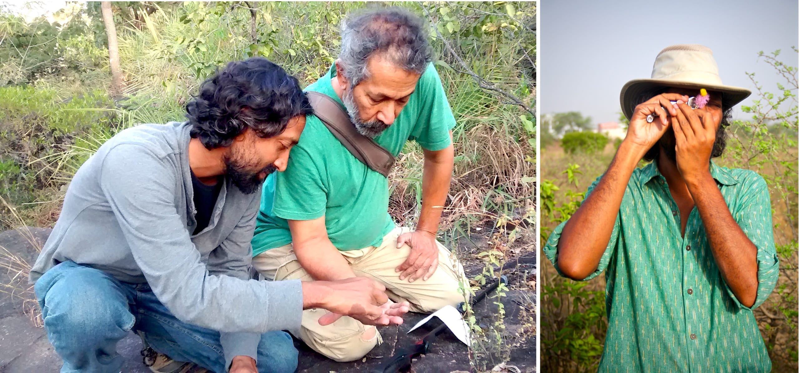 (Left) A chance meeting with naturalist Pradip Krishen in 2005 set him on the path of restoring and rewilding degraded landscapes in Uttarakhand, Rajasthan, and the National Capital Region. (Right) A self-taught ecologist, he feels it is critical to study and understand native plants found in a landscape before setting out to restore it.  Cover photo: Despite the many setbacks he’s faced as an activist for the environment and spokesperson for native flora, 47-year-old Vijay Dhasmana, who was born in Bayali village in Uttarakhand, is hopeful about the future. 