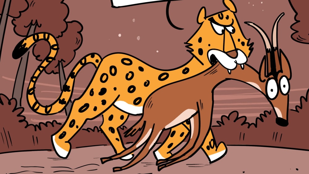 A Leopard Demands Some Respect From a Barking Deer