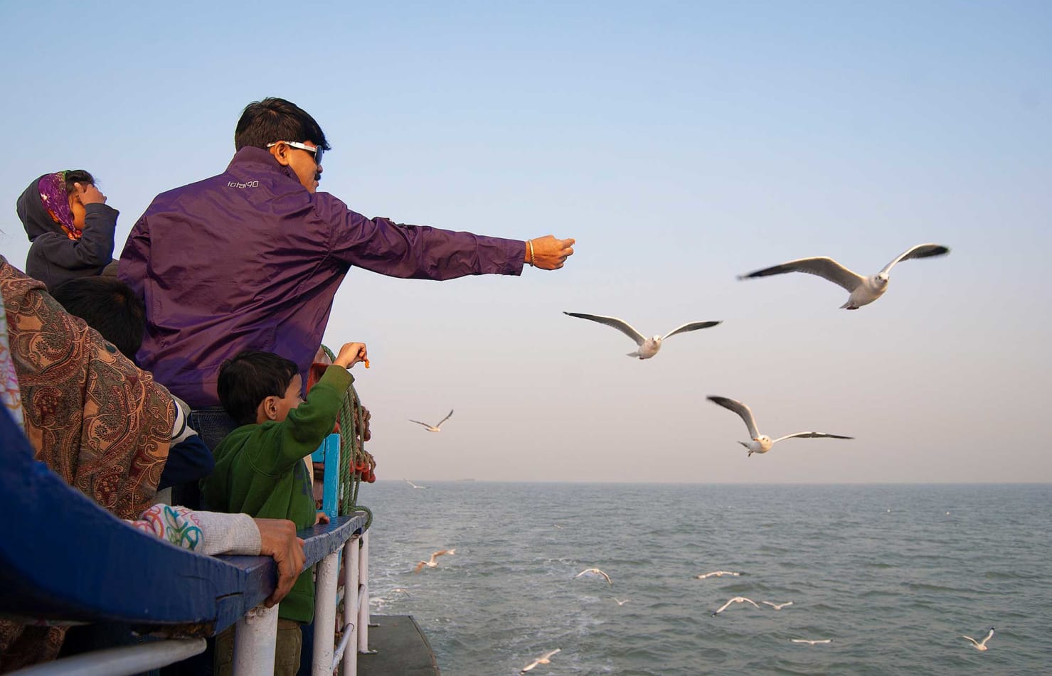 A steppe gull (top left) and a black-headed gull (top right) fly near the coast of Mumbai. Gulls along this stretch of waters are known to fly alongside ferries (above) in anticipation of snacks offered by passengers. An innocuous pastime for tourists, the practice, unfortunately, alters the natural behaviour of these birds, who learn to associate humans with food and develop a taste for unhealthy snacks. But it is not just in Mumbai that gulls are looking for handouts. “Gulls have become habituated to taking food from people’s hands in places such as Bet Dwarka in Gujarat and Varanasi in Uttar Pradesh too,” adds Dr Kumar.   Photos: Saurabh Sawant (top left), Mayank Soni (top right and above)