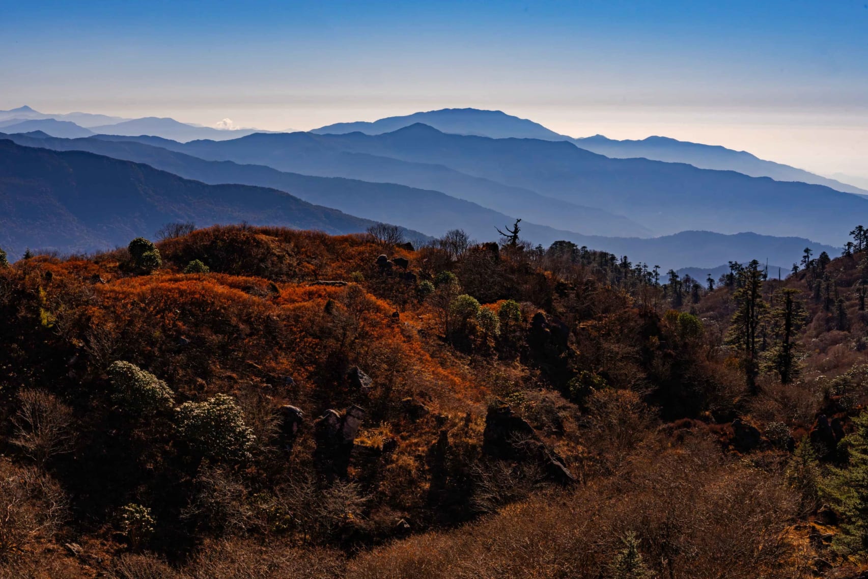 An aerial image of Pangolakha in Sikkim.