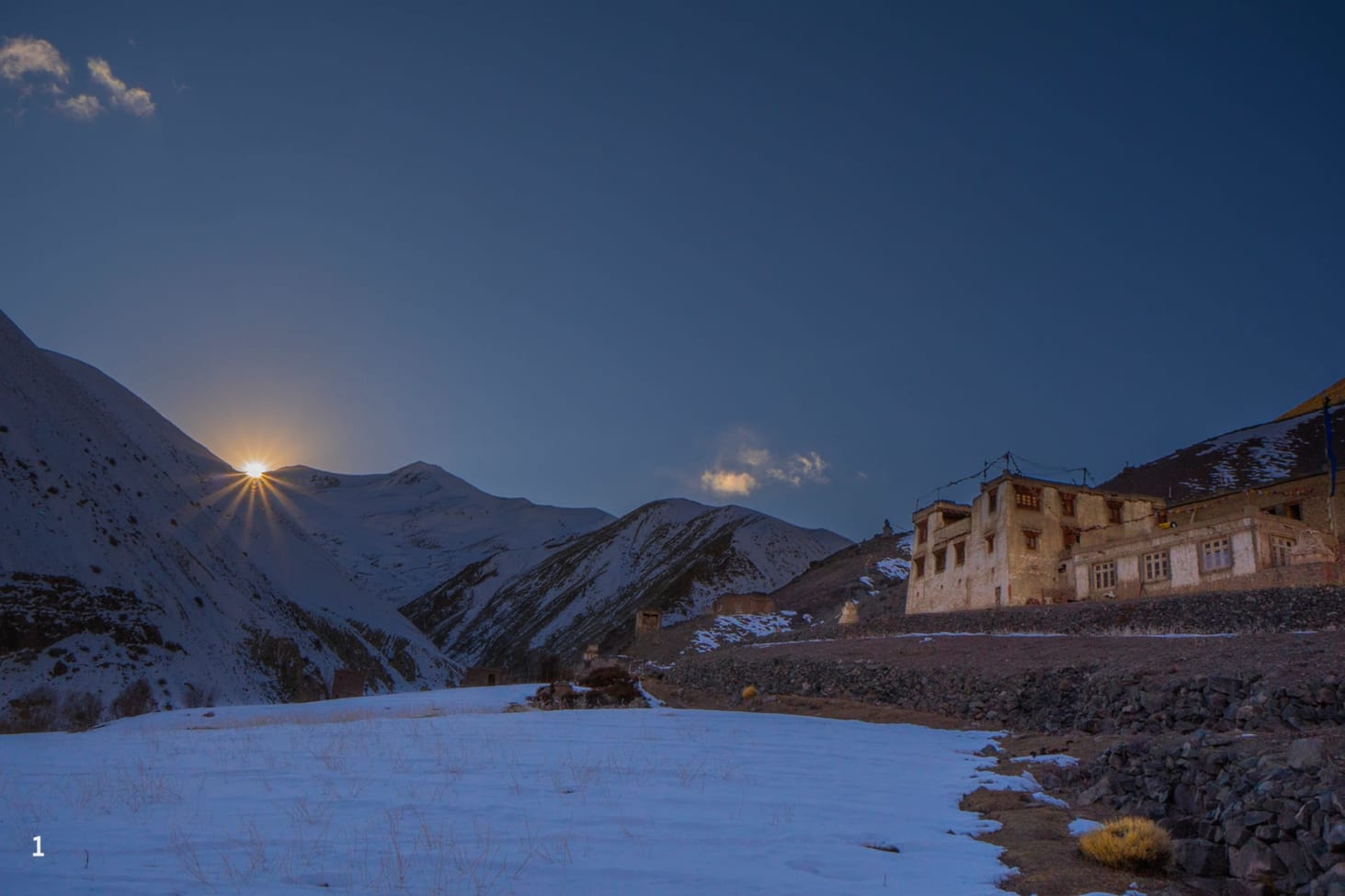 Habitat with houses in Ladakh