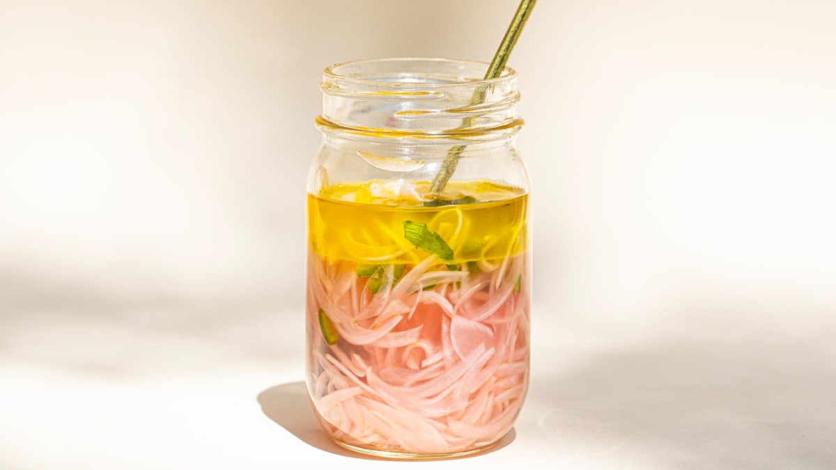 Quick Pickled Red Onion with Mint & Dill