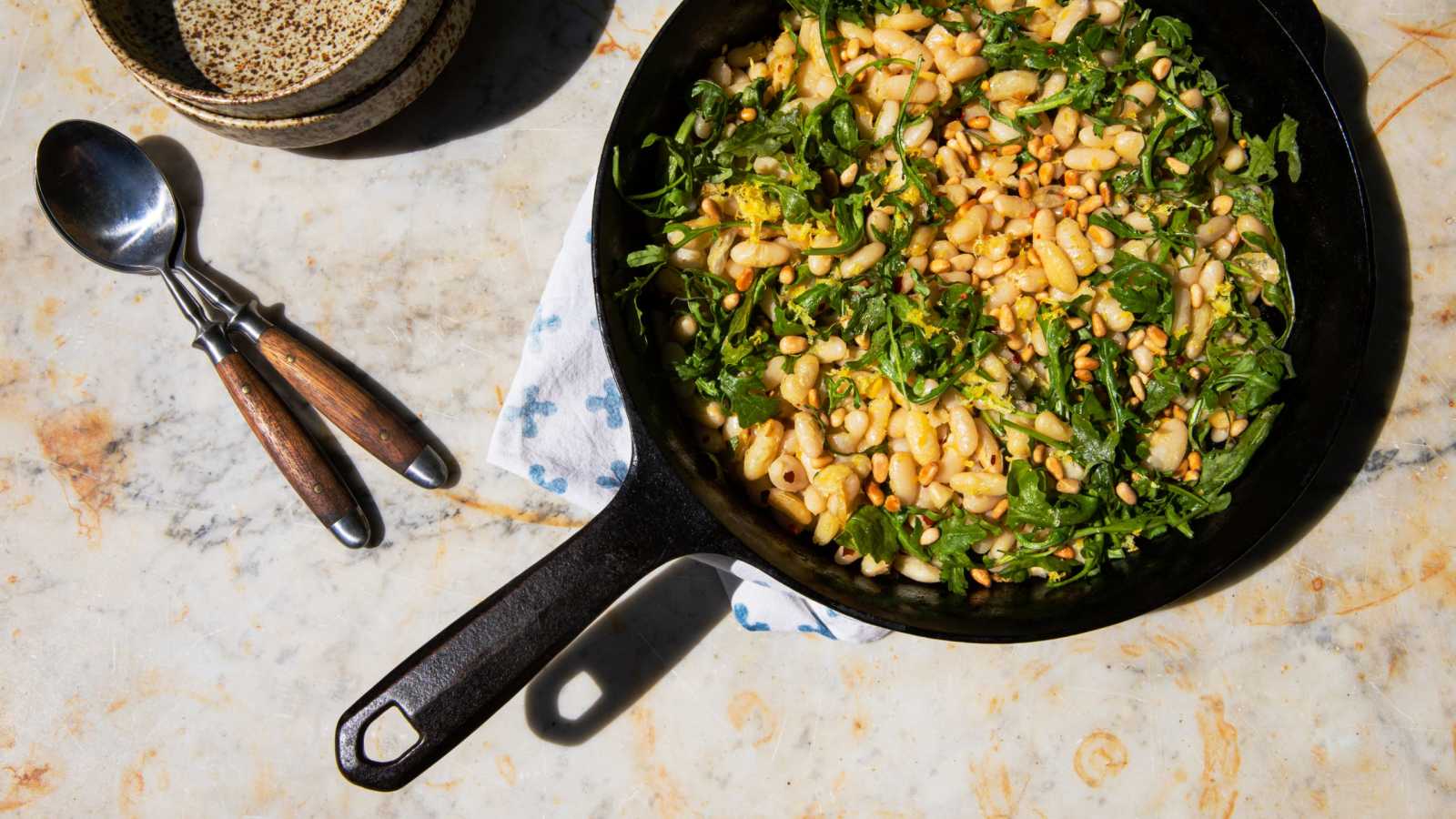 Sautéed White Beans & Arugula