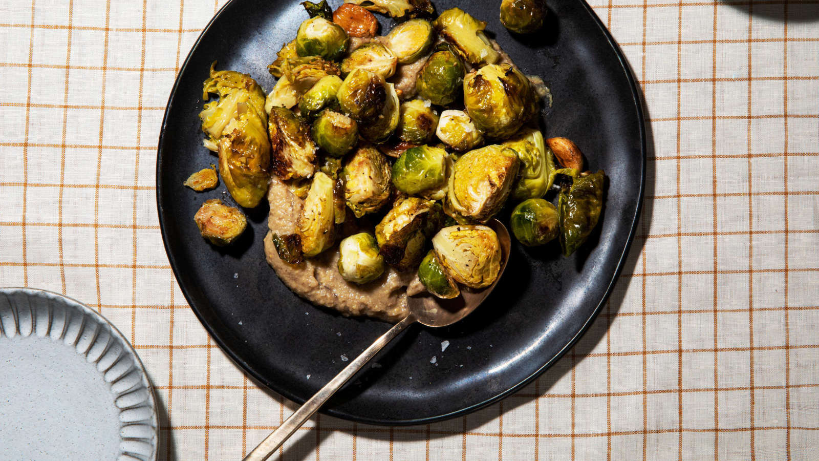 Roasted Brussels Sprouts with Chestnut Purée