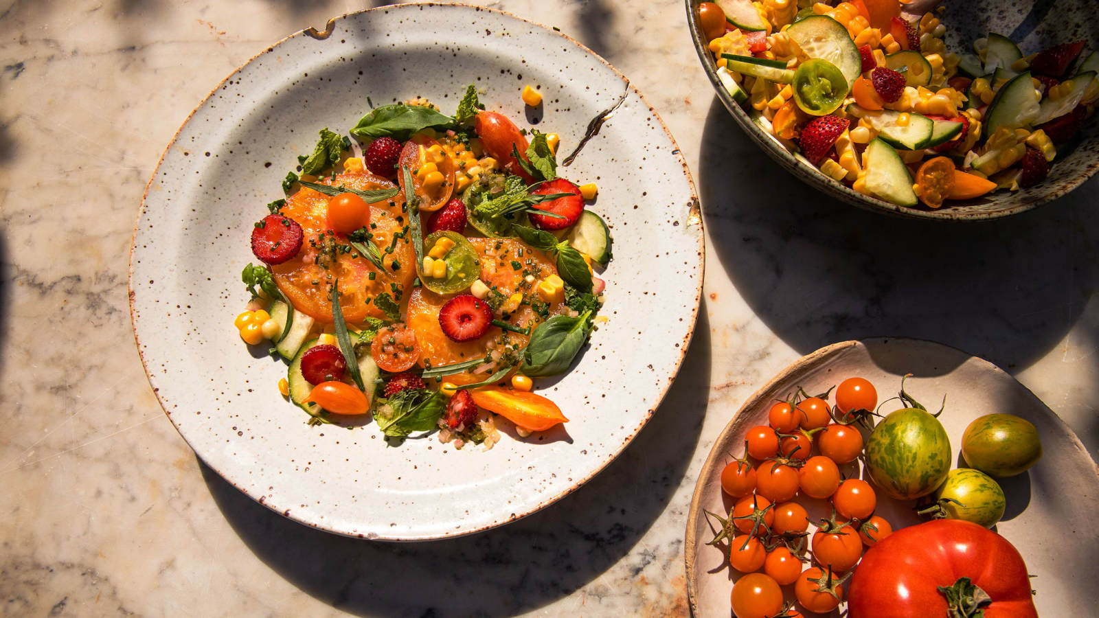 Tomatoes, Strawberries & Corn