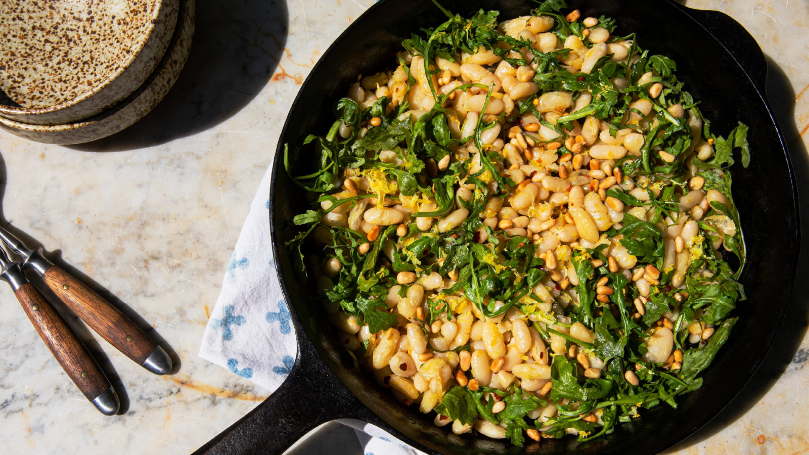 Sautéed White Beans & Arugula