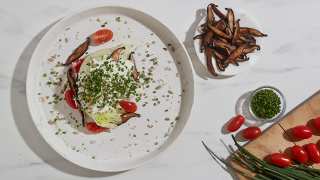 Wedge Salad with Mushroom Bacon