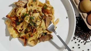 Whole Wheat Pappardelle with Wild Mushroom Sauce