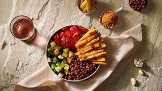 Sweet Potato and Black Chickpea Salad
