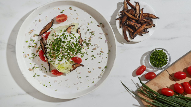 Wedge Salad with Mushroom Bacon