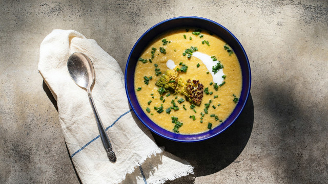 Roasted Romanesco Soup with Buttermilk & Chives