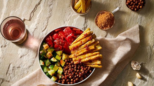 Sweet Potato & Black Chickpea Salad