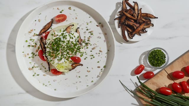 Wedge Salad with Mushroom Bacon