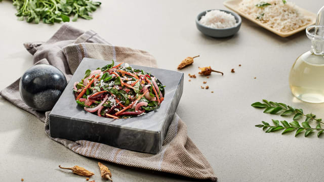 Fenugreek Salad with Curry Leaf Tempering