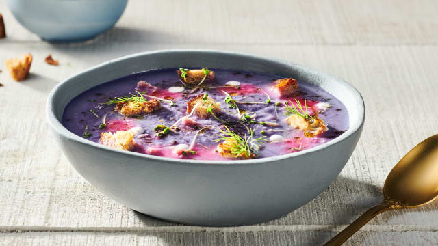 Purple Cabbage & Cauliflower Soup