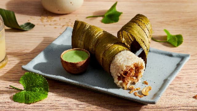 Ghee Rice in Pandan Leaves