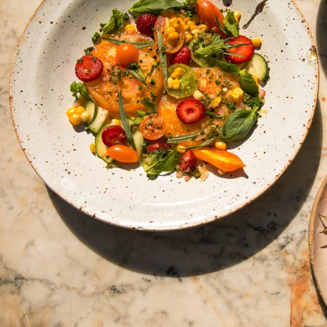 Strawberries, Tomatoes & Corn