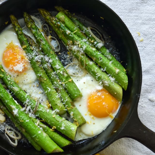 Roasted Asparagus & Cracked Eggs