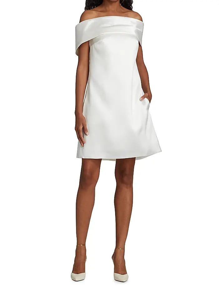 Amsale Faille V-Neck Fit-and-Flare Sz 14 | rowely Amsale Faille V-Neck Fit-and-Flare Sz 14 | rowely
