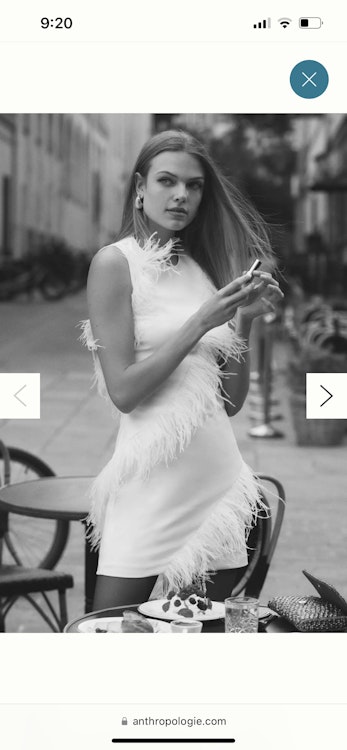 Hopelessly Devoted Midi Feather Dress Selfie Leslie White Feather