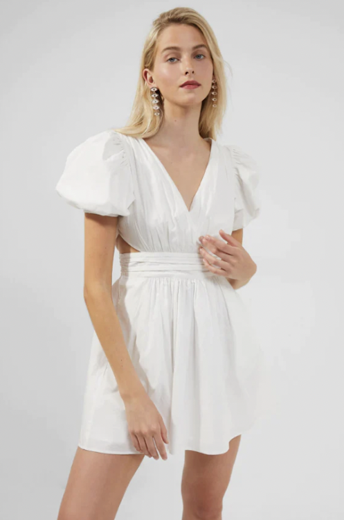 French connection Rhodes Cutout Dress Summer White | rowely