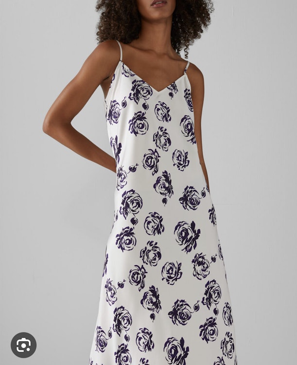 club monaco slip dress Club Monaco Hammered Satin Midi Slip Dress
