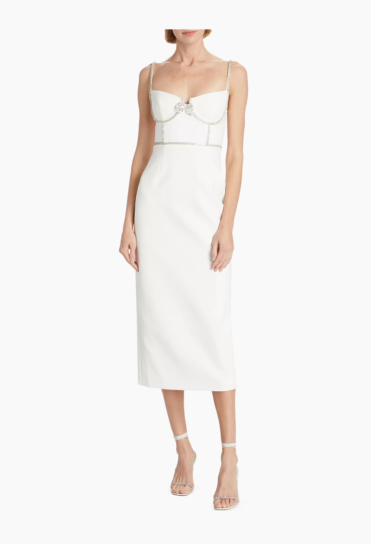knee length dresses for ladies Ivory Pearl Embellished Midi Dress - All Dresses main image 1