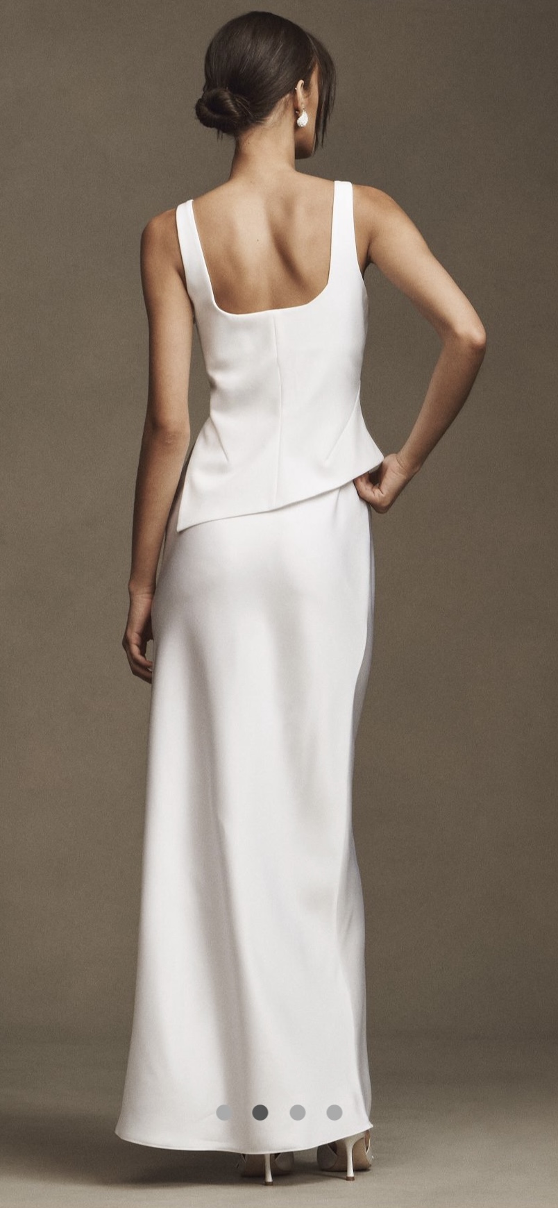 et ochs kamila sleeveless square neck layered column maxi dress Square-Neck stretchy fabric allows room