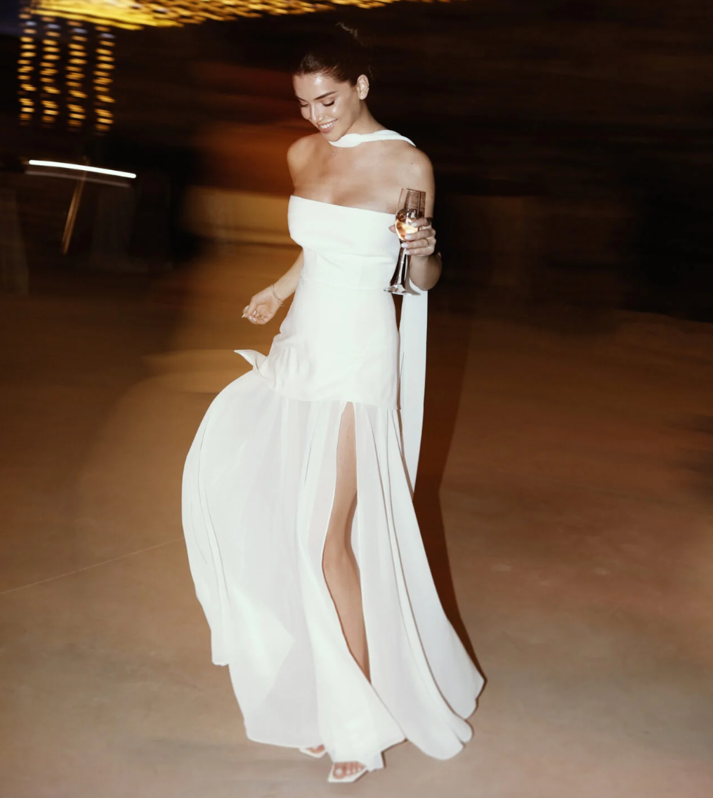 Monaco White Dress with Scarf | rowely Monaco White Dress with Scarf | rowely