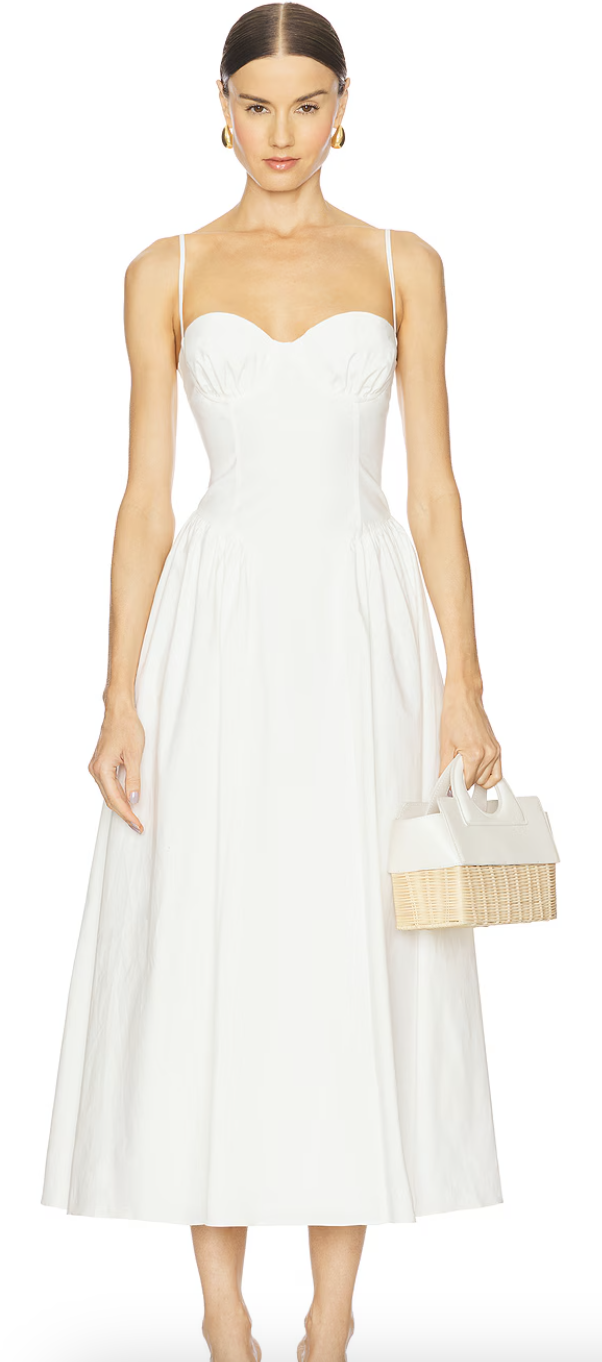 Monaco White Dress with Scarf | rowely