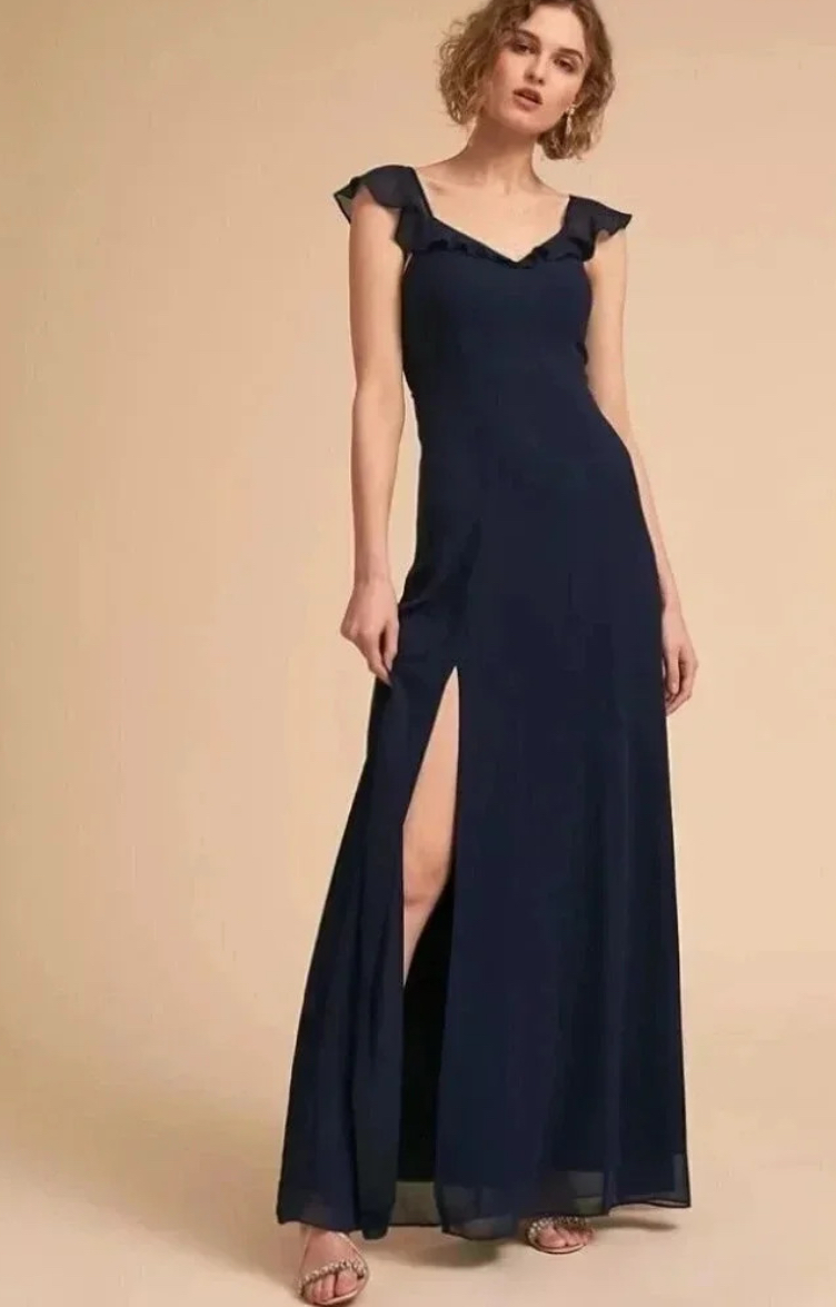 bhldn blue floral dress Adelyn Maxi Dress — Blue Floral Tulle Maxi main image 1