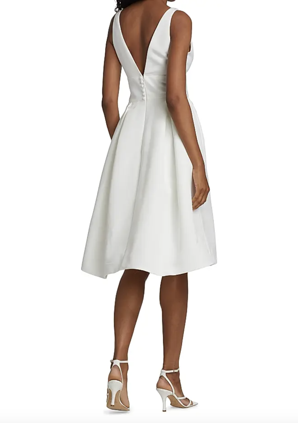 Amsale Faille V-Neck Fit-and-Flare Sz 14 | rowely Amsale Faille V-Neck Fit-and-Flare Sz 14 | rowely