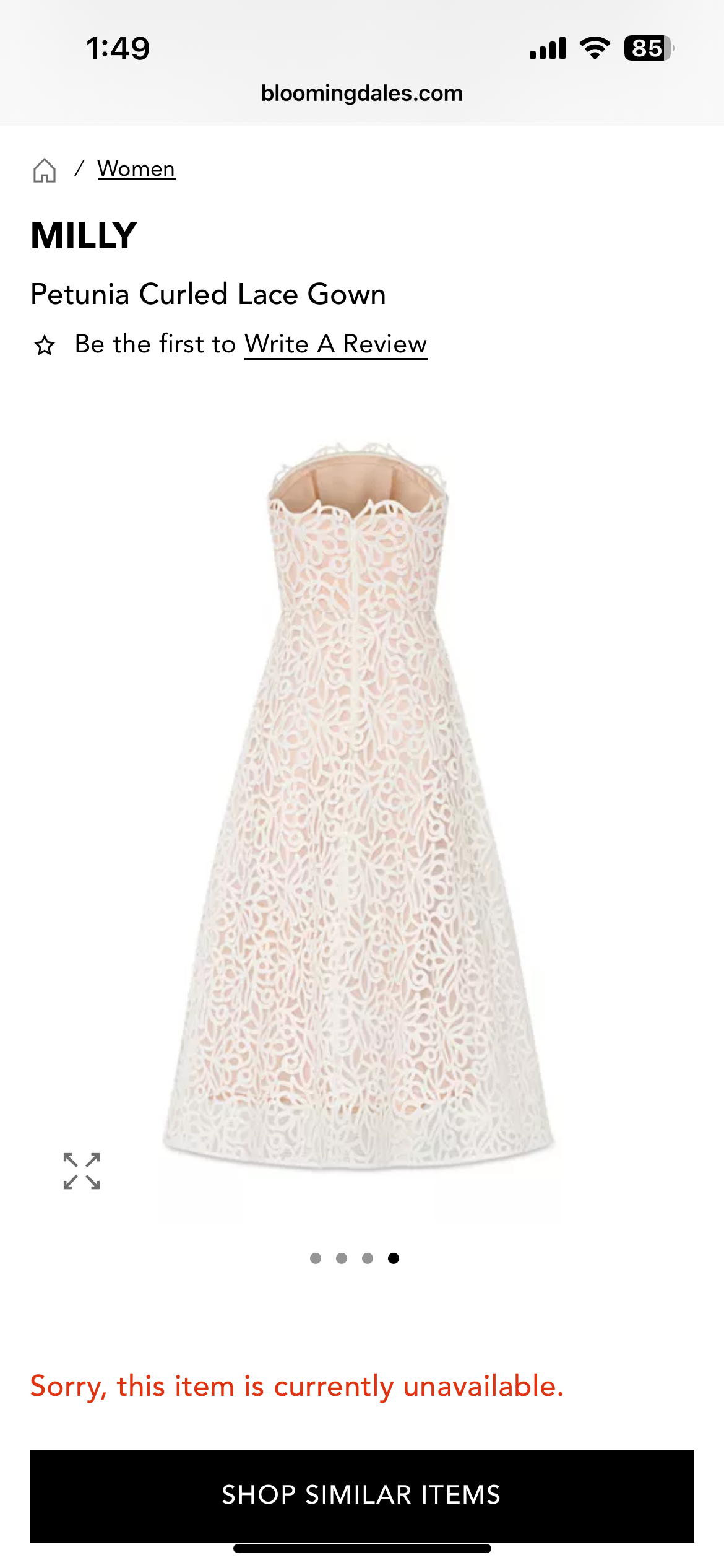 Milly Petunia: Lace Strapless Dress | rowely