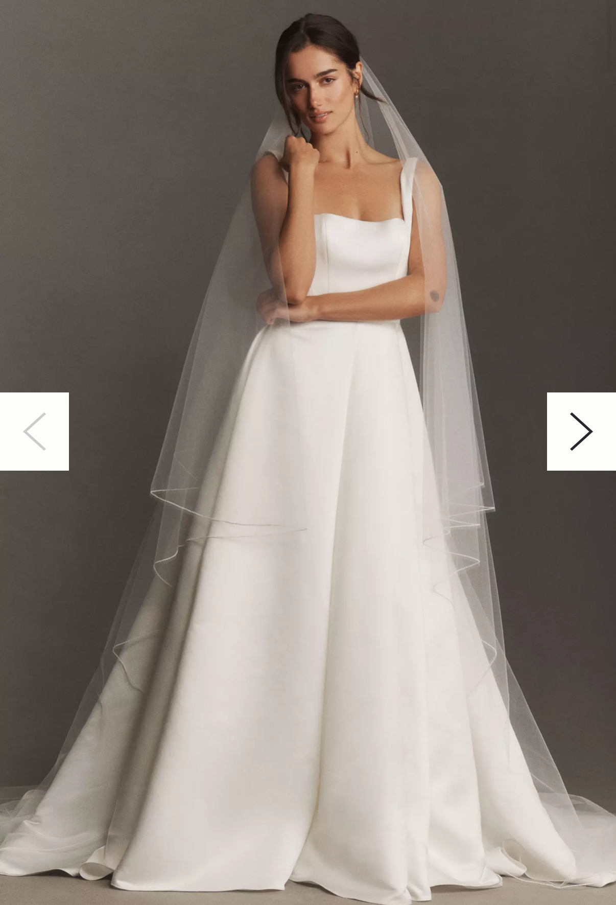 BHLDN Pearl Trim Trim Chapel Veil | rowely display picture 2