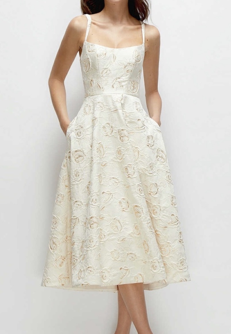 watters ambrosia bow-strap lace midi dress Watters, Ambrosia, 36100 Wedding Dress Save 31%