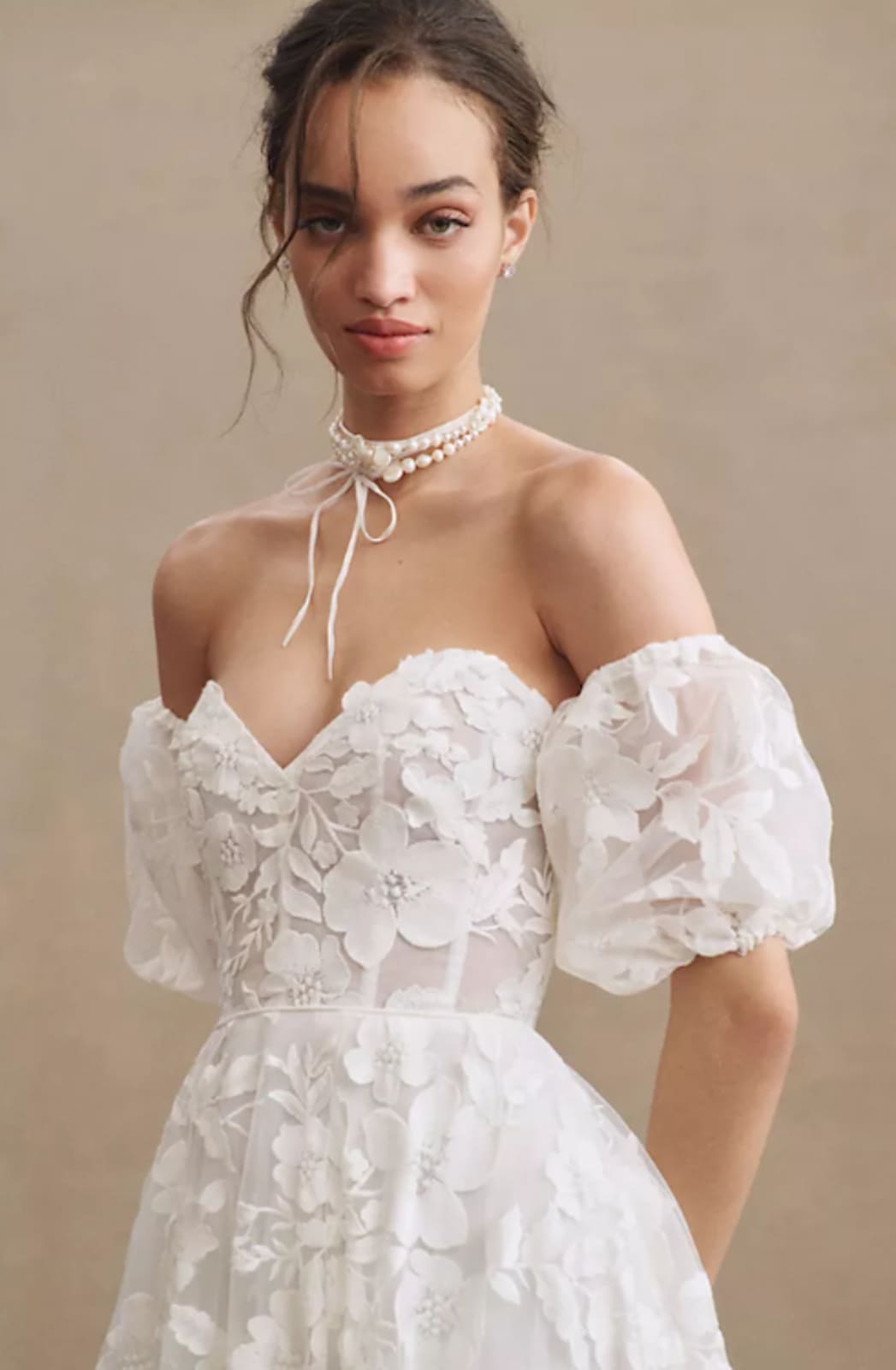 Jenny Yoo Madeline Corset A-Line Strapless Lace Wedding Gown | rowely