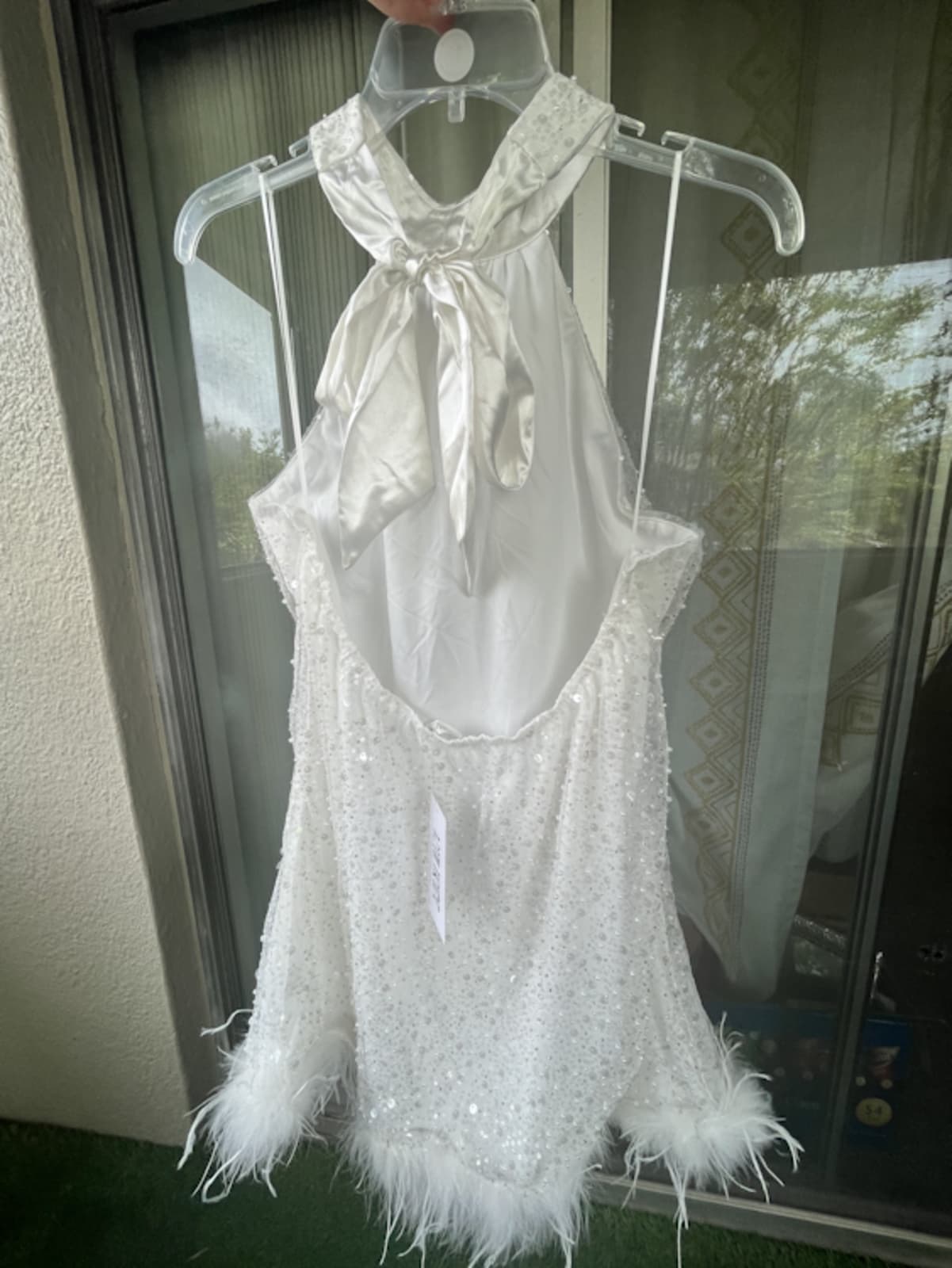 raelynn mini dress with feather trim Raelynn Mini Dress with Feather Trim