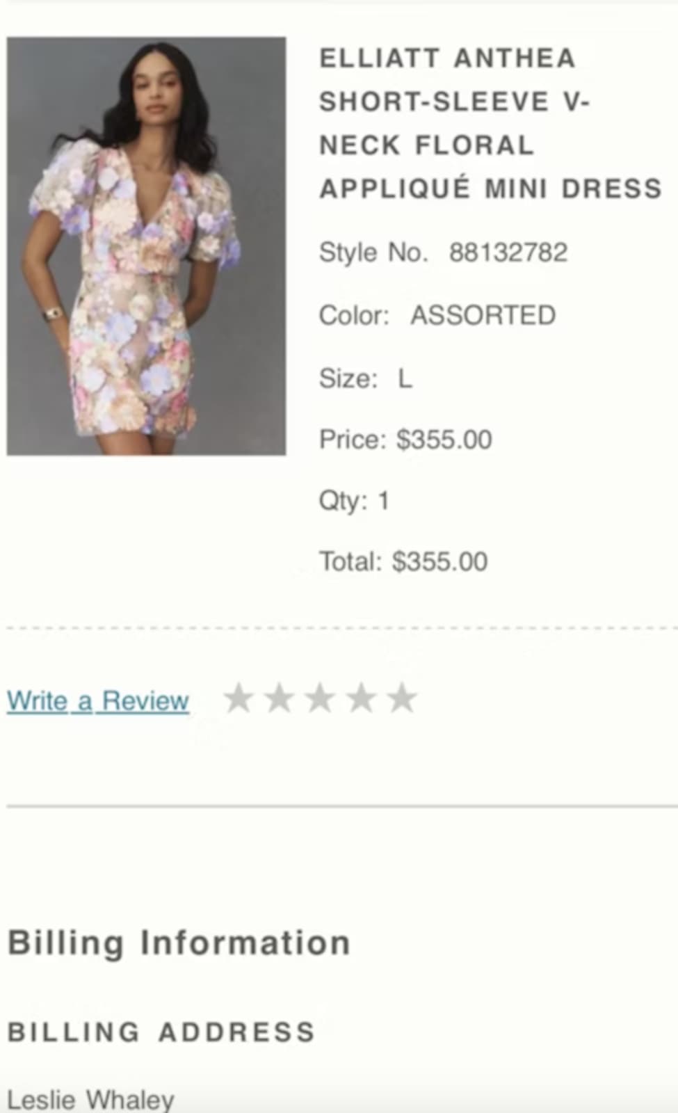 ELLIATT ANTHEA SHORT-SLEEVE V-NECK FLORAL APPLIQU MINI DRESS | rowely