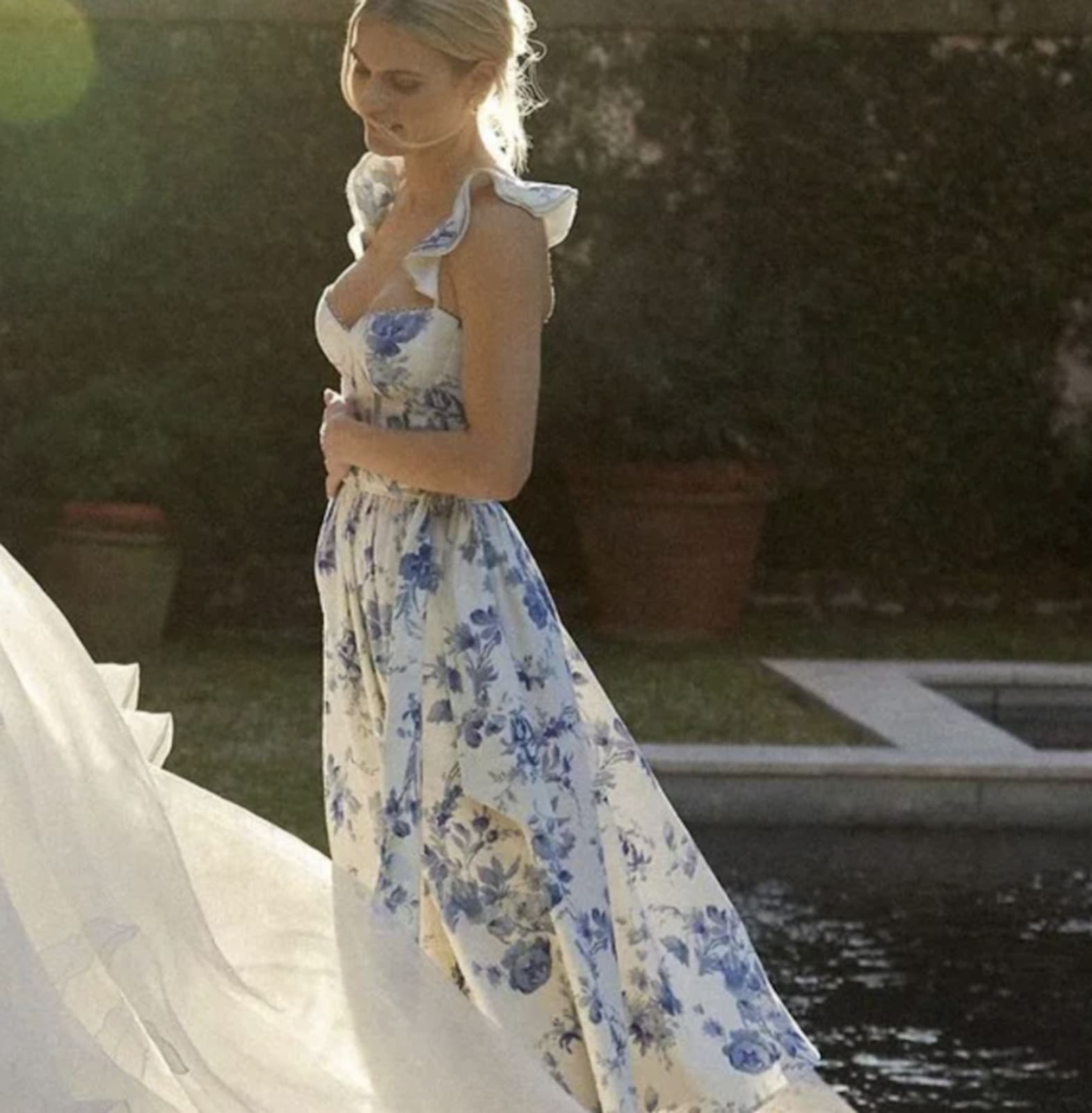 knee length dresses for ladies The Vera Dress in White Baroque Floral 2 / White Baroque Floral main image 0