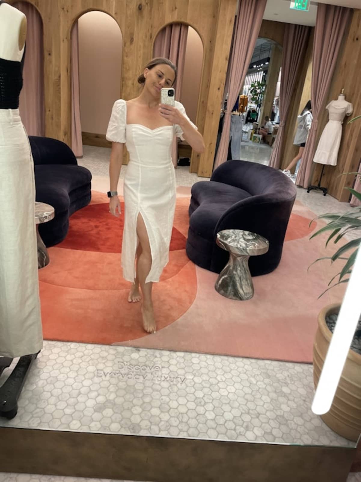 linen engagement dress Hali