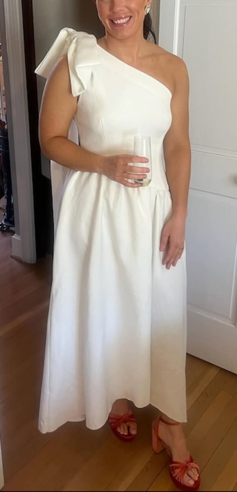 linen kaftan dress uk White Linen Kaftan Dress - Kaftan Maxi Dress, Long Sleeves & Pockets main image 0