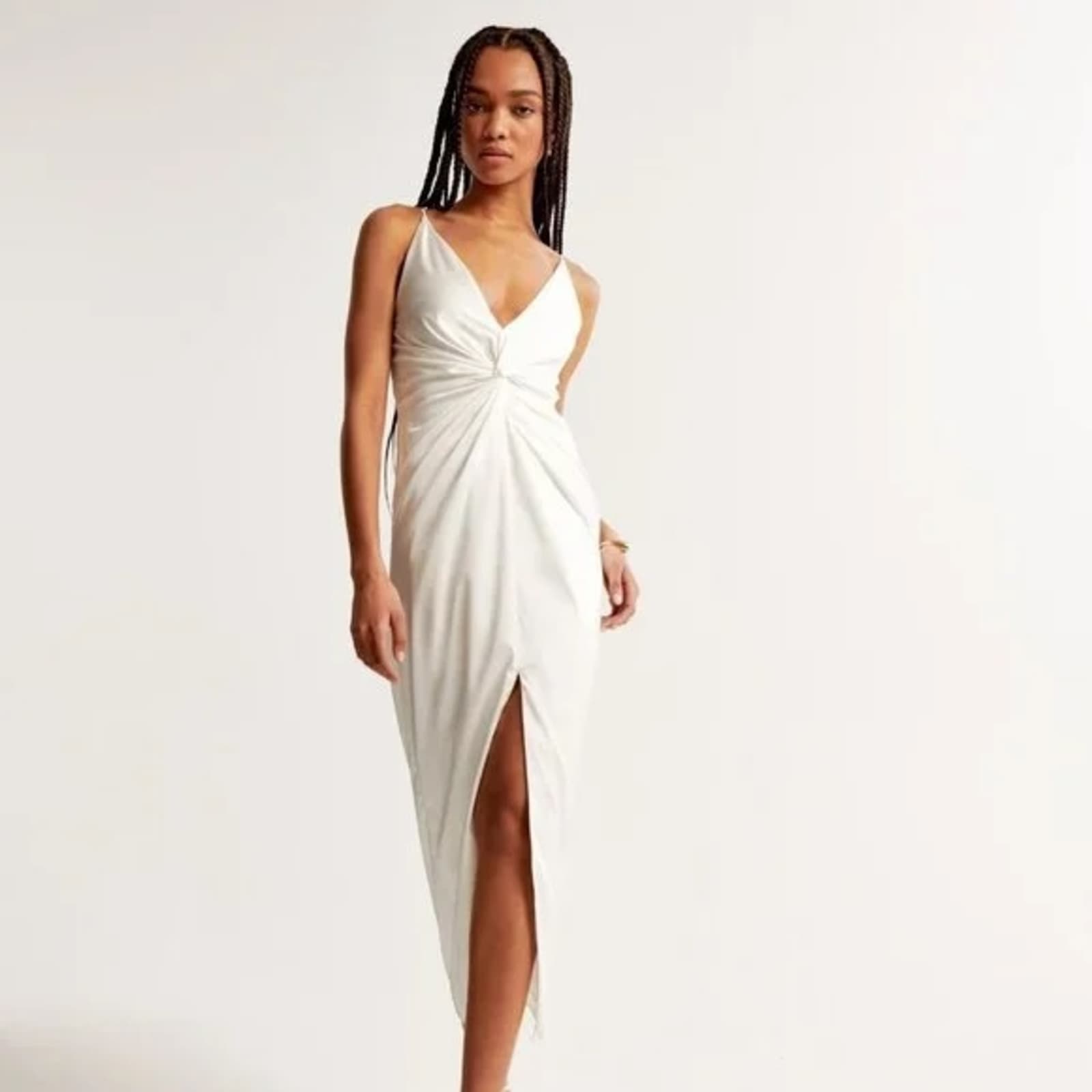 twist front formal dress ASTR the Label | Aspen Twist Front Halter Maxi Dress in Butter Yellow main image 0