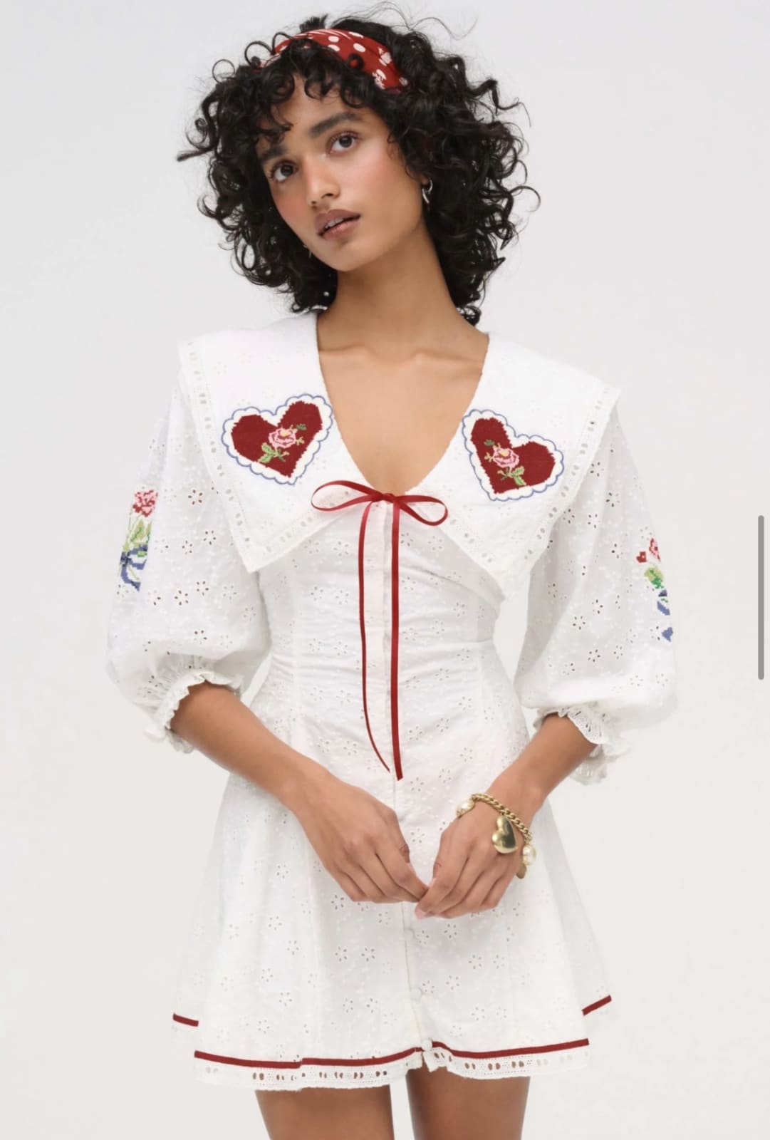 for love and lemons andrea embroidered mini dress For Love & Lemons Adira Mini Dress Cream – blueandcream main image 1