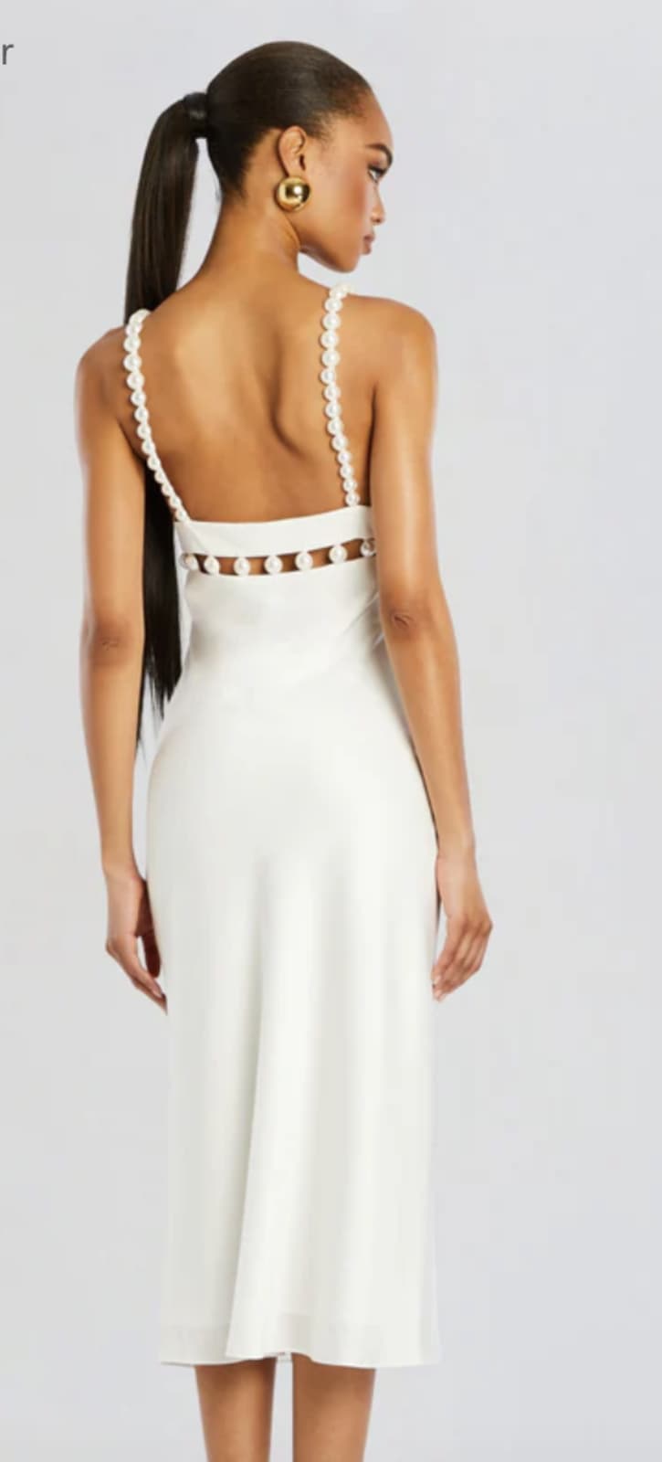 slim fit dress slacks Gigii's Aura Gold Sequin Midi Dress