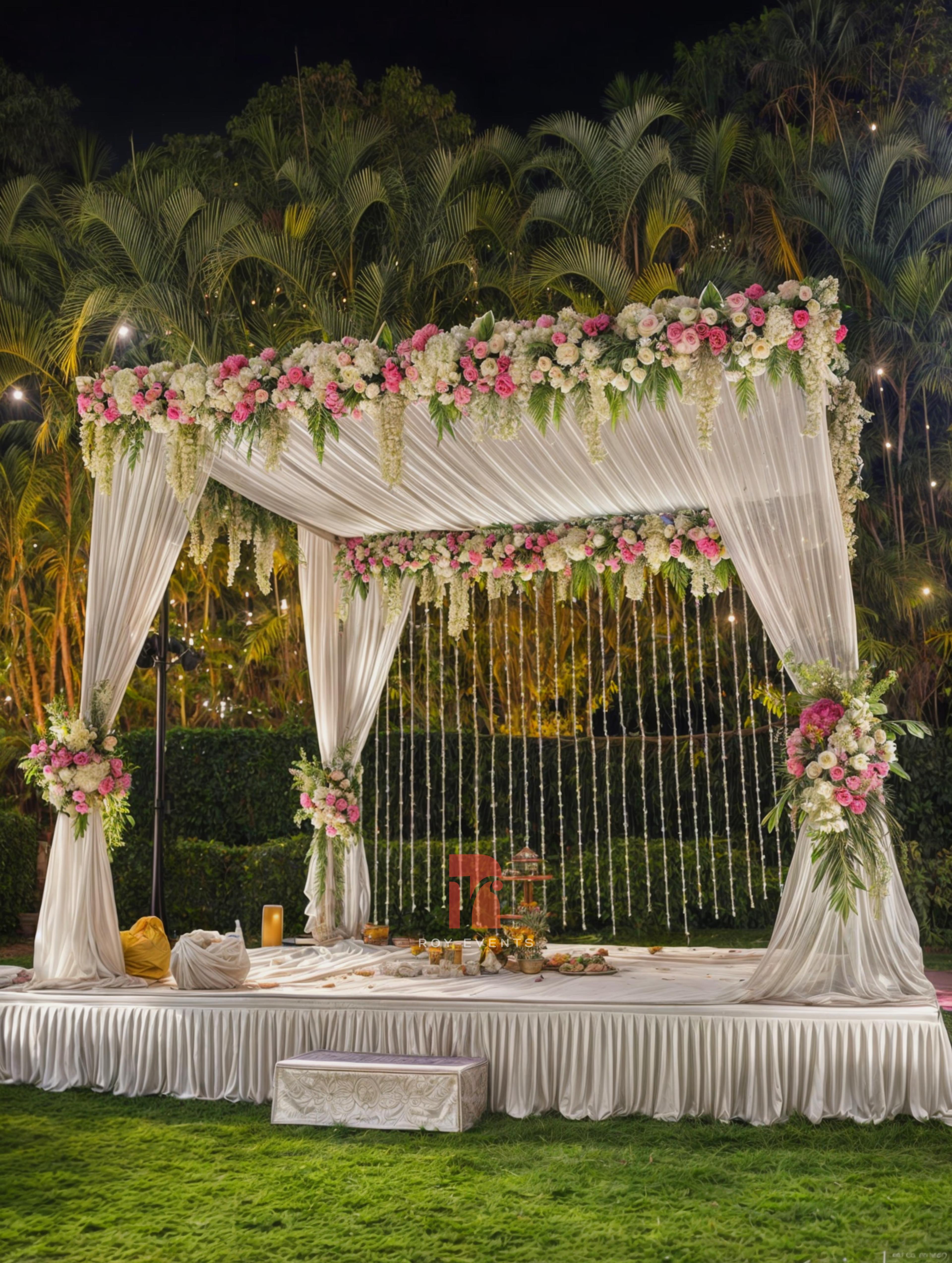 Elegant Outdoor Mandap Wedding Decoration